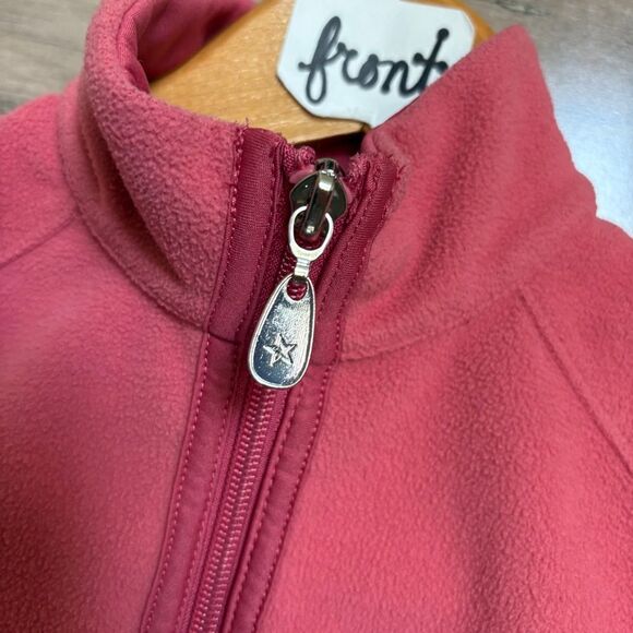 American Girl Pink Red Fleece Fall Winter Zipper Vest Girls 6 great preworn cond - Picture 5 of 10
